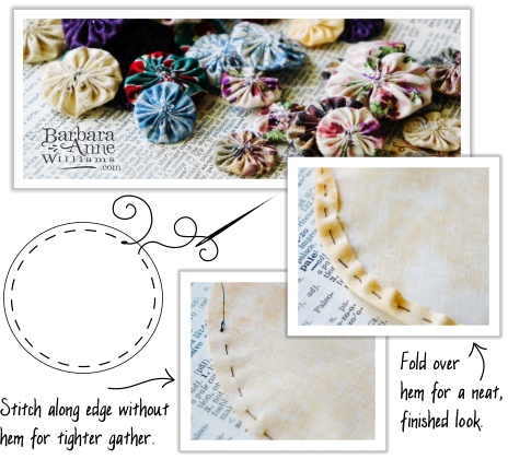 How to Make Simple Fabric Yo Yos for a Delightful Vintage Look | www.bitsofivory.com