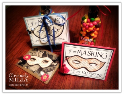 Masquerade cards from www.bitsofivory.com