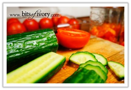 Why I Love Salad In A Jar - chopping veggies | www.bitsofivory.com