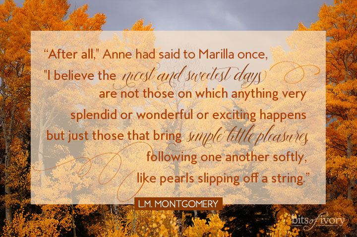 Autumn leaves photo with Anne of Green Gables quote