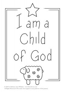 I am a Child of God embroidery pattern with star and lamb
