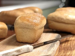 Whole wheat bread on a cutting board