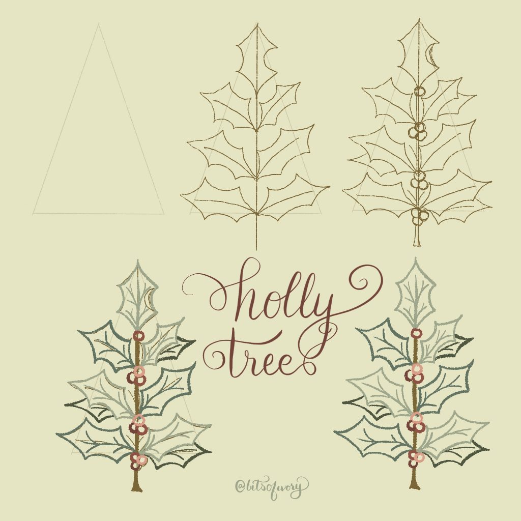 Fir. Pine. beautiful Christmas tree. Christmas. Winter. Nature in details.  Drawing. Stock Illustration | Adobe Stock